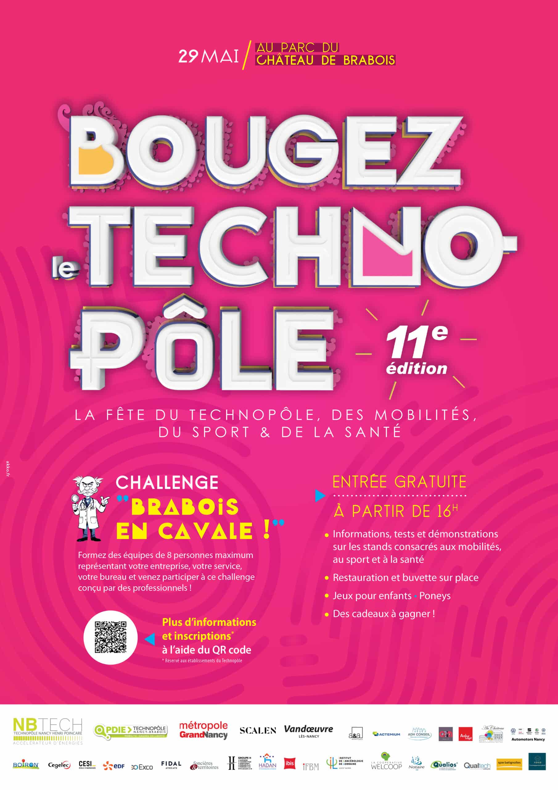 Affiche Bougez le Technopôle NBTECH au Château de Brabois à Nancy avec animations sportives et challenge entreprise