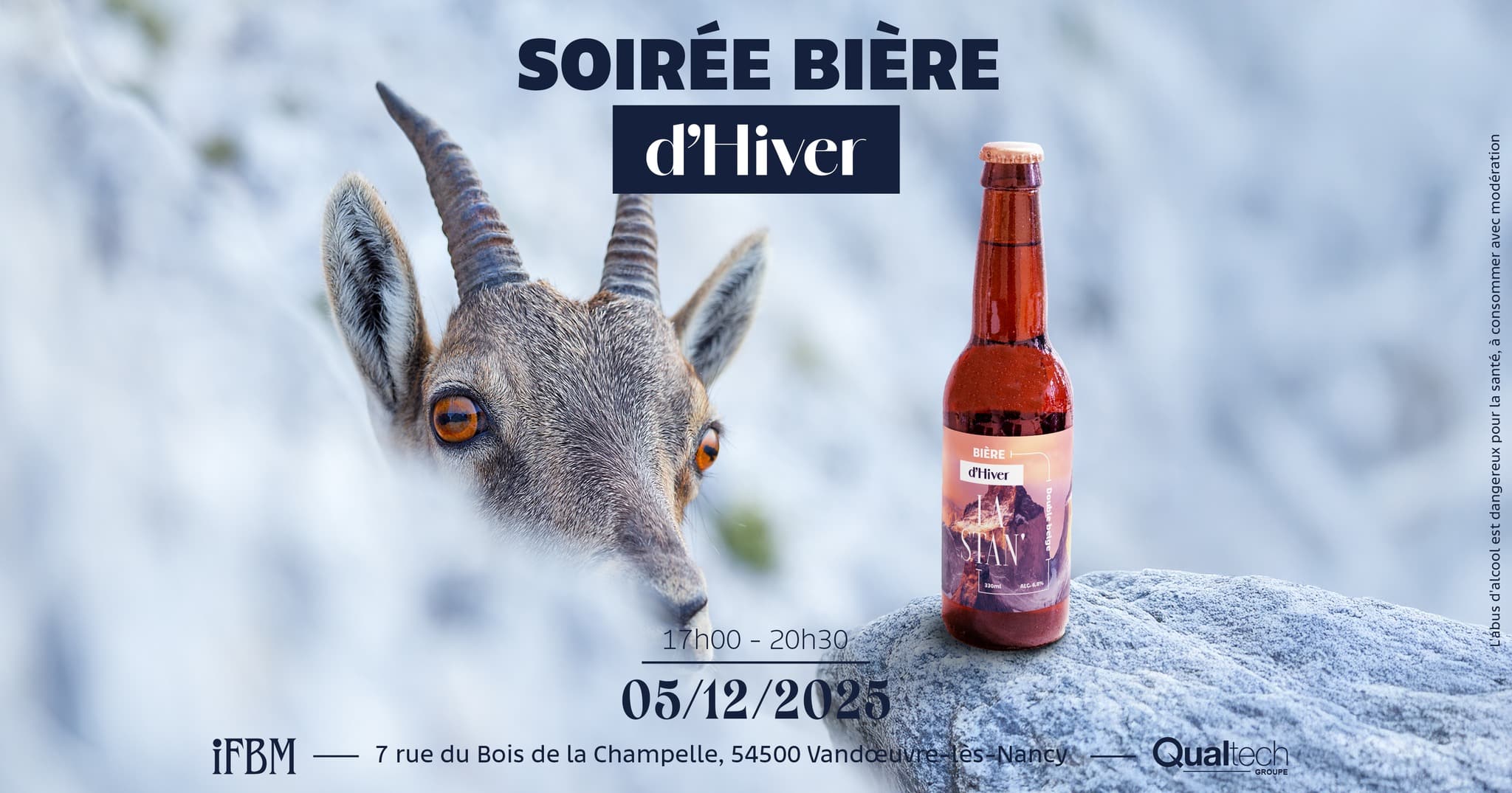 Image de la Soirée Bière d'Hiver organisée par Qualtech sur le Technopôle, mettant en avant NBTECH