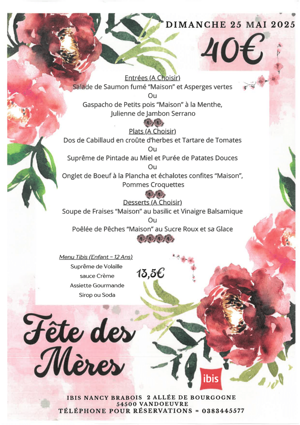 Participez au Déjeuner du Dimanche de la Fête des Mères le 25 mai 2025 à la Technopole de Nancy Brabois. Célébrons ensemble l’amour des mamans !