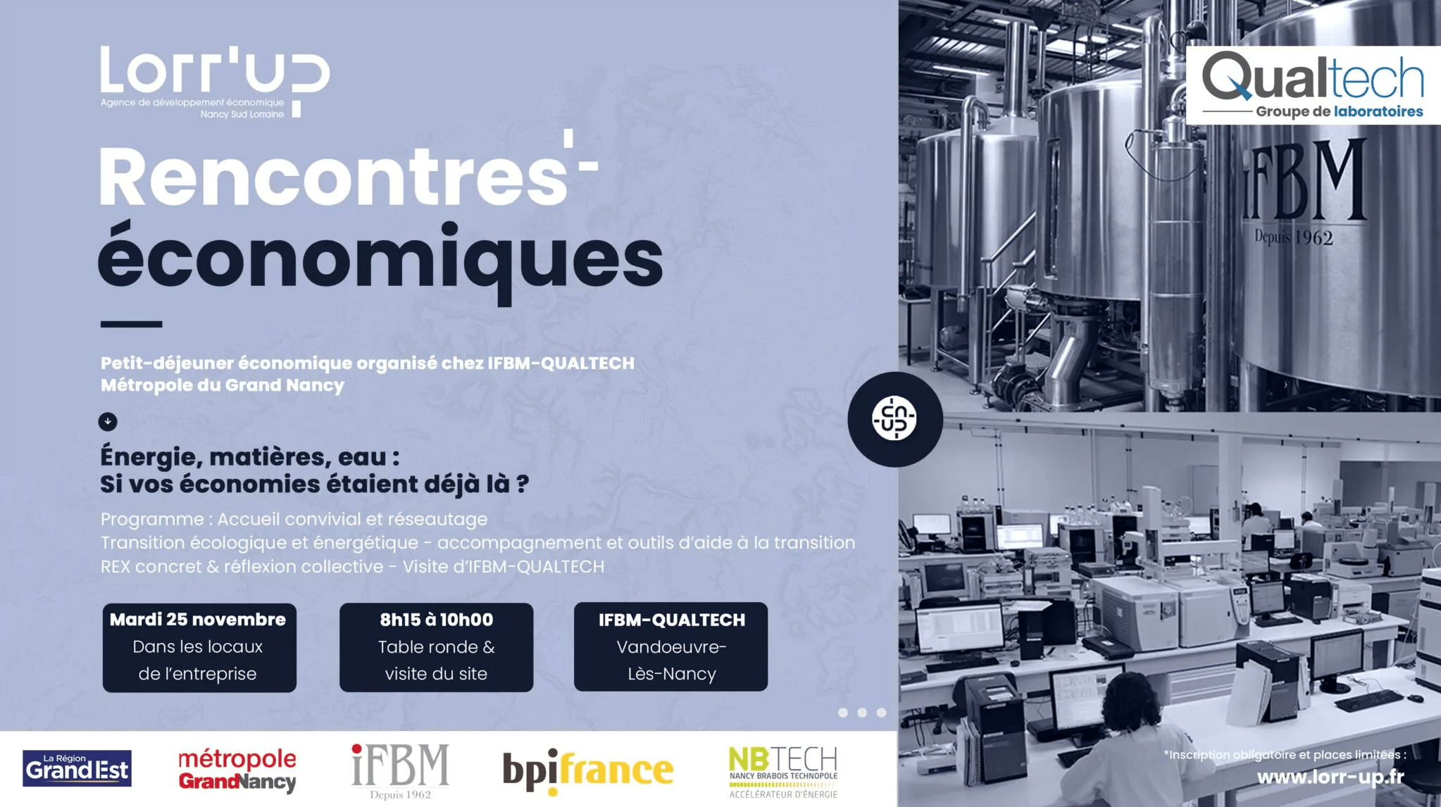 NBTECH présente un événement sur le Technopôle, organisé par Lorr'Up, axé sur l'optimisation des ressources en énergie et eau.