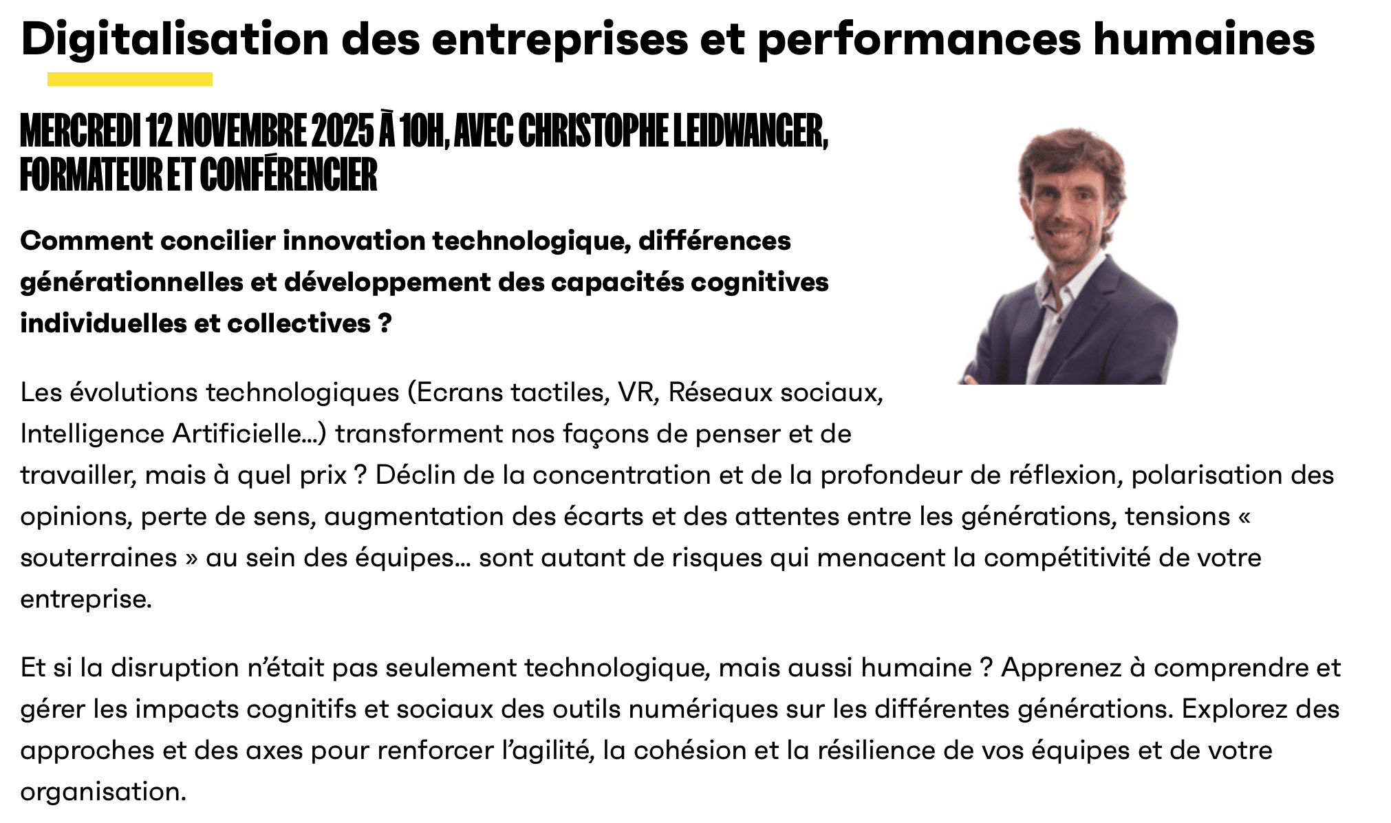 Conférences CESI | Digitalisation, performances humaines