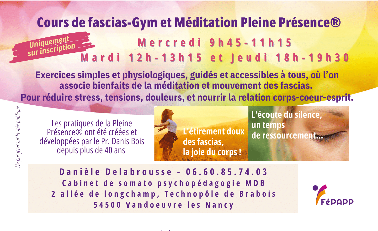 Ateliers de méditation et fascias-gym